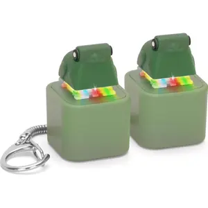 Croaking Frog Keyboard Fidget Toy Keychain, Rechargeable Frog Fidget Clicker with LED Light, Sensory Toy for Adults Stress Relief Anxiety (Green, 2P)