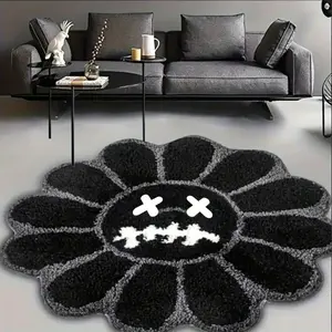 Creative Irregular Flower Shaped Decorative Rug, Non-Slip Washable Soft Comfortable Carpet for Living Room Bedroom Hallway Outdoor Balcony Bathroom, Indoor Floor Rug