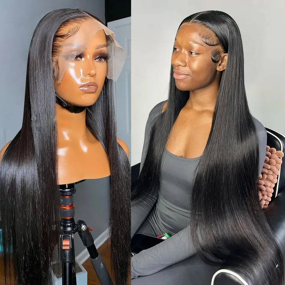 YESWIGS 14"-36" Available 13x6/13x4 HD Transparent Lace Frontal Wig Straight Human Hair Lace Front Wig Glueless Wear & Go, Pre-Plucked with Baby Hair HD Transparent Lace Front Wigs Human Hair 4x4 Lace Closure Wig For Black Women Real Human Hair Wig