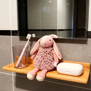 1 piece of bunny shaped hand towel, kitchen hand towel, bathroom hand towel that can be hung on the wall, super absorbent, super soft, cute and convenient