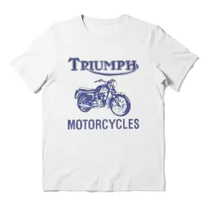 Triumph Motorcycles T-shirt Cotton Fabric Menswear Short Sleeves Top
