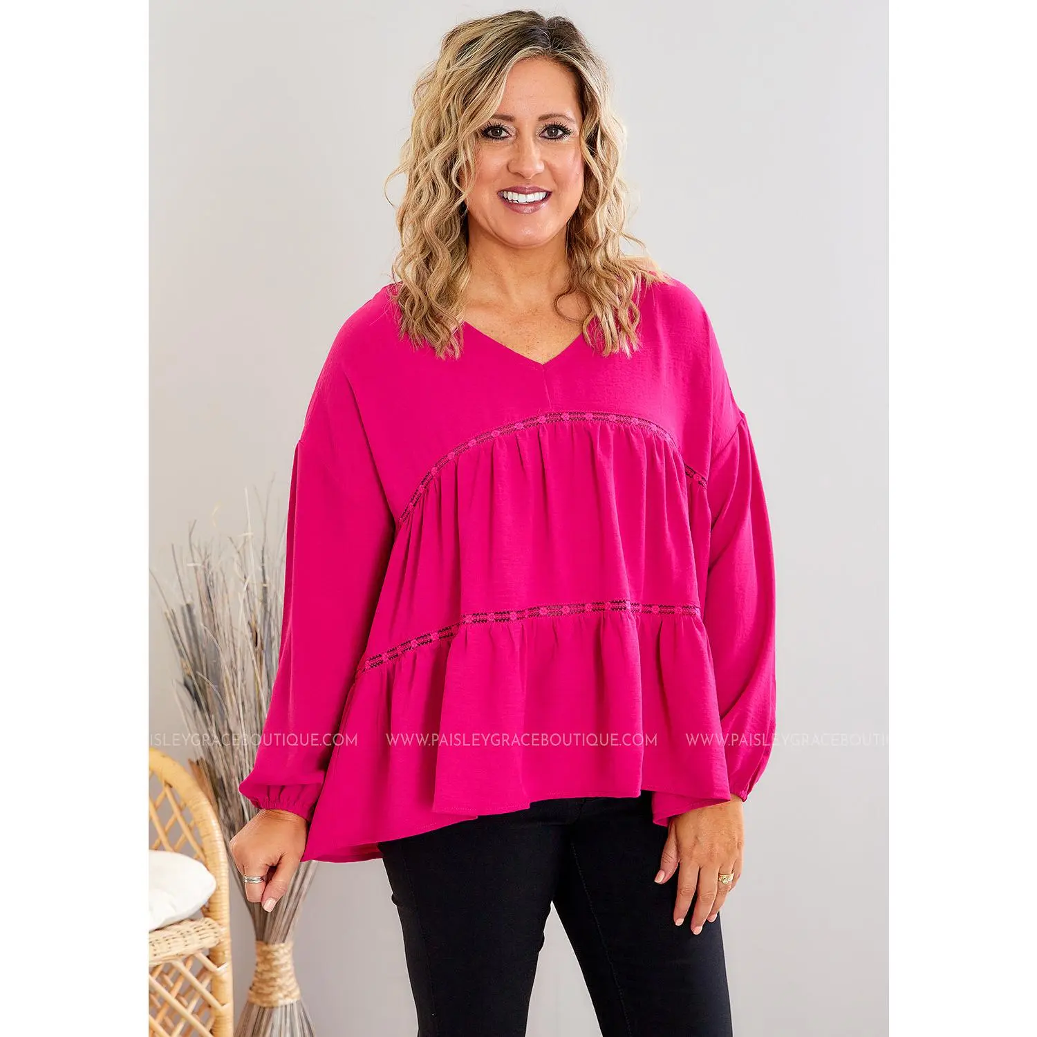 Grand Scheme of Things Top - Fuchsia - FINAL SALE
