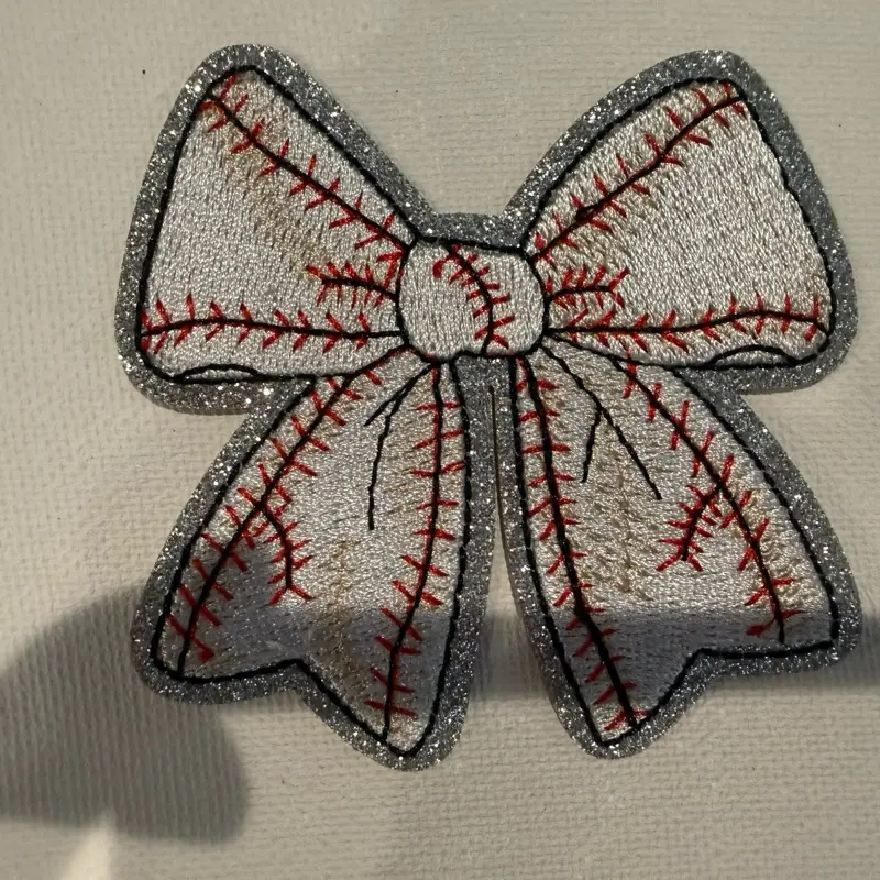 Iron on Baseball Bow Patch