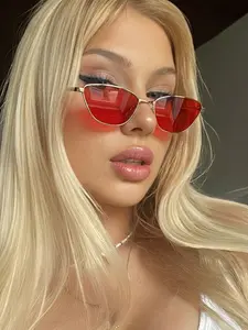 Vintage Cat Eye Sunglasses for Women Elegant Oval Small Frame Sun Glasses Female Sexy Shades Driving,Fashionable Lightweight Design, Perfect for Outdoor Activities and Daily Wear, Comfortable Style Enhancer