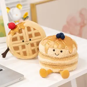 Cute Dessert Series Plush Toy Stuffed Food Cake,Egg Tart,Waffle,Pancake,Macaron,éclair Soft Doll Home Decor Gift for Children