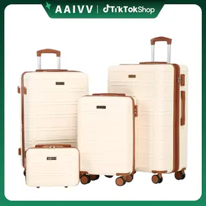 AAIVV 4 Piece Luggage Sets, Double Spinner Wheels, Expandable, TSA Lock Durable Suitcase Set, Traveling Bag, Luggage Sets (13/20/26/28in) summervibes,