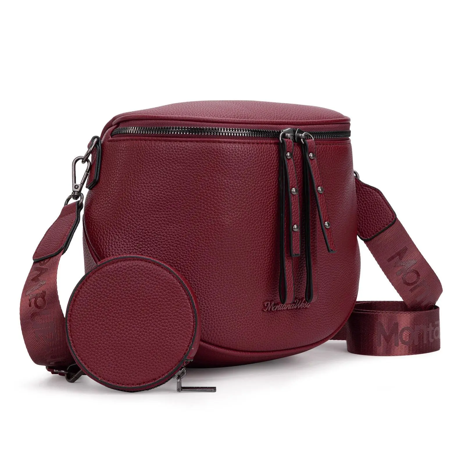 Burgundy-Vegan Leather