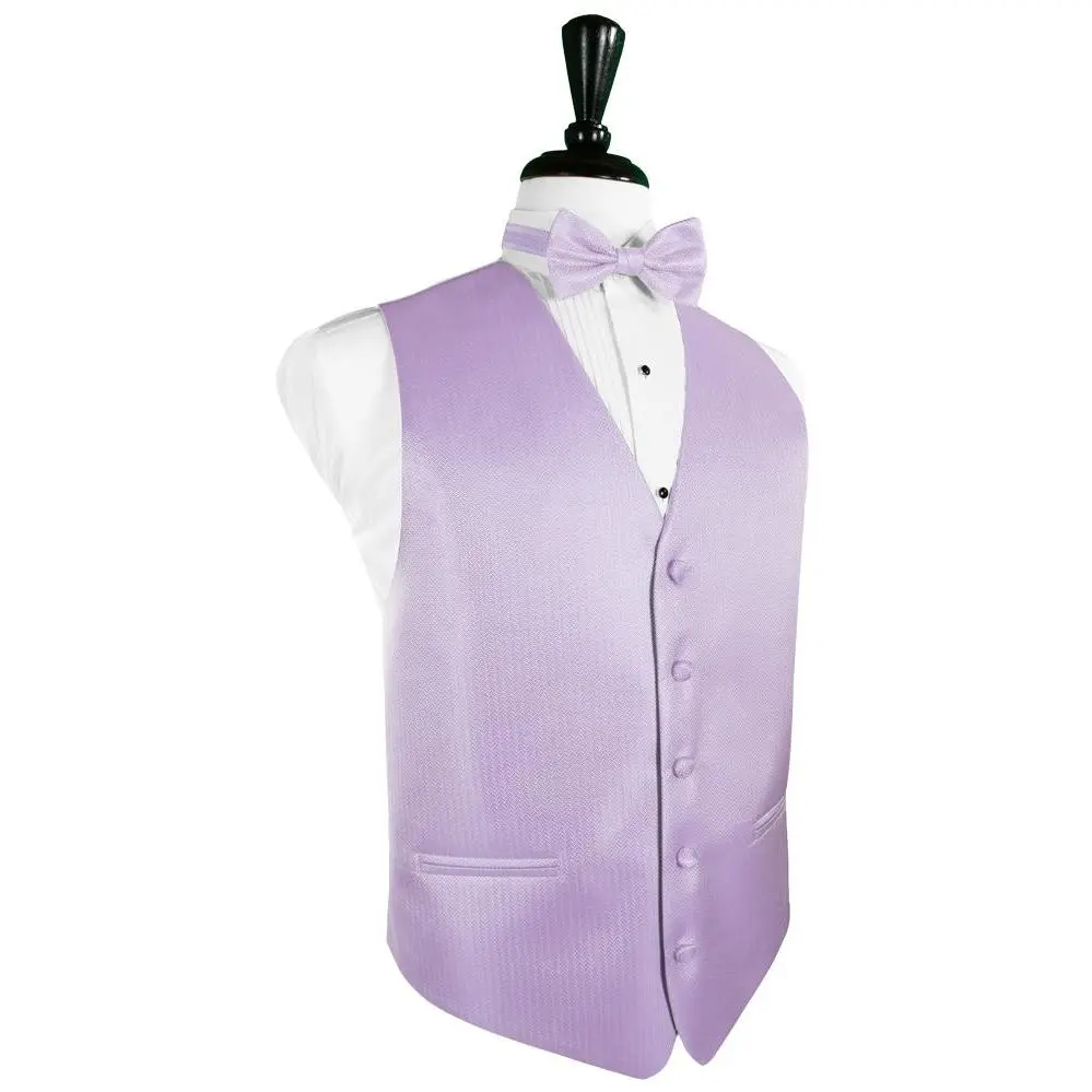 Lavender Herringbone Tuxedo Vest