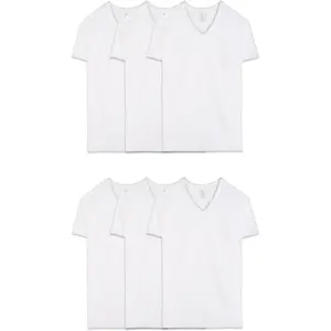 Men's V-Neck Undershirts, Moisture Wicking & Tag Free, Also Available in Tall Sizes