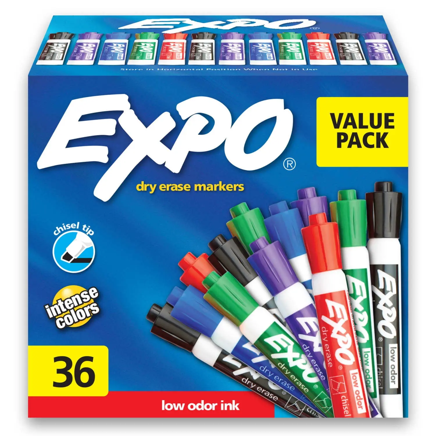 EXPO Dry Erase Markers, Chisel Tip, Assorted Colors, 36 Count