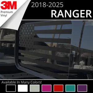 BocaDecals Pre-Cut Rear Middle Window American Flag Decal For 2018-2025 Ford Ranger