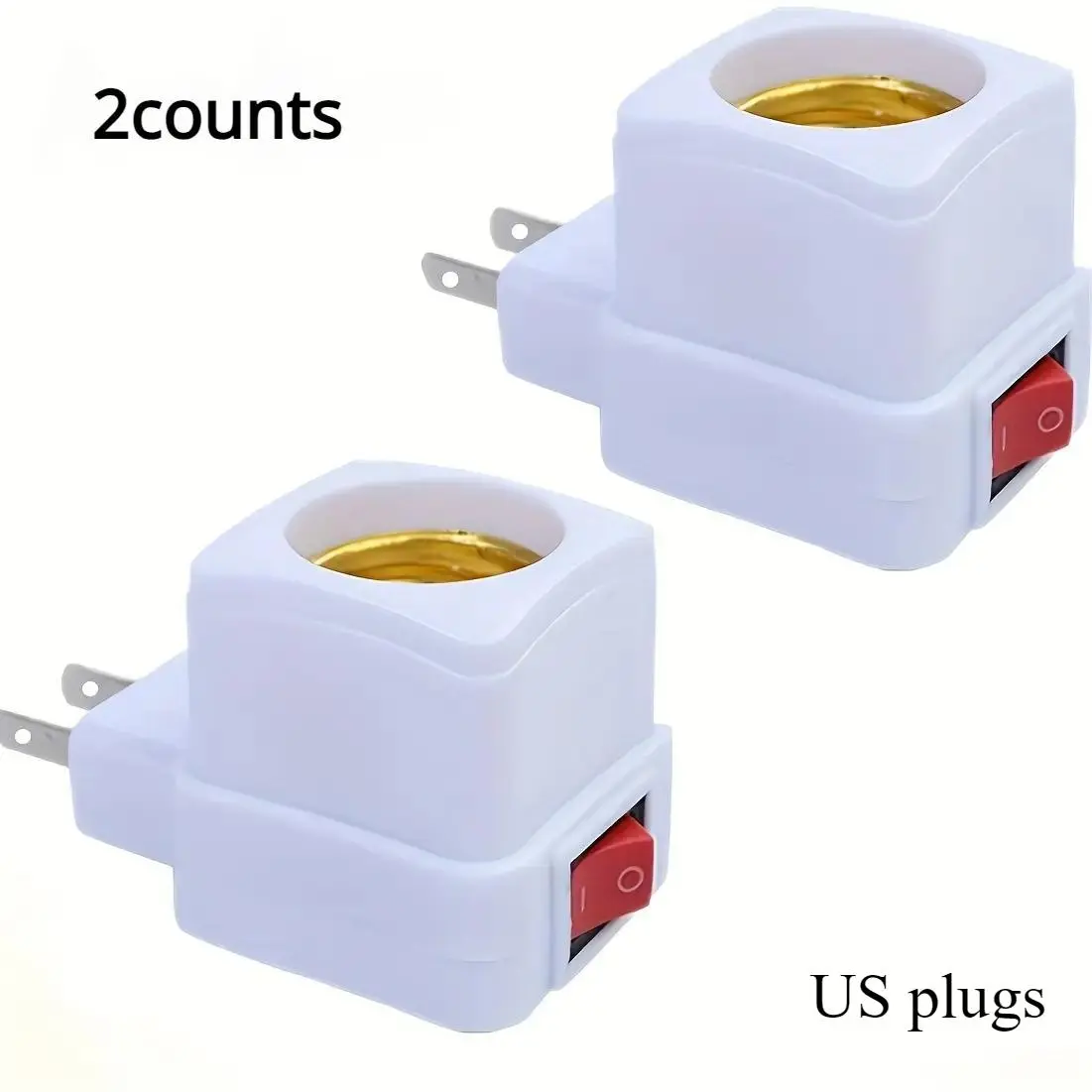 E26/E27 Socket Extension Adapter, Plug-in Light Socket with Switch, 60W Max Light Bulb Socket, Lighting Accessories
