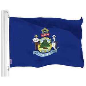 Maine ME State Flag| 3x5 Ft| LiteWeave Pro Series Printed 300D Polyester| Indoor/Outdoor, Vibrant Colors, Brass Grommets, Thicker and More Durable Than 100D 75D Polyester