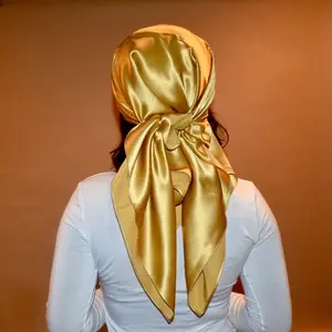Cora Silk Sleep Scarf - Luxurious Gold Silk Head Wrap for Comfort and Style