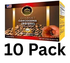 Eternal Spirit Beauty | Coffee with Ganoderma (Reishi) – 4 in 1  | 15 Sachets | Pack of 10 | Drink