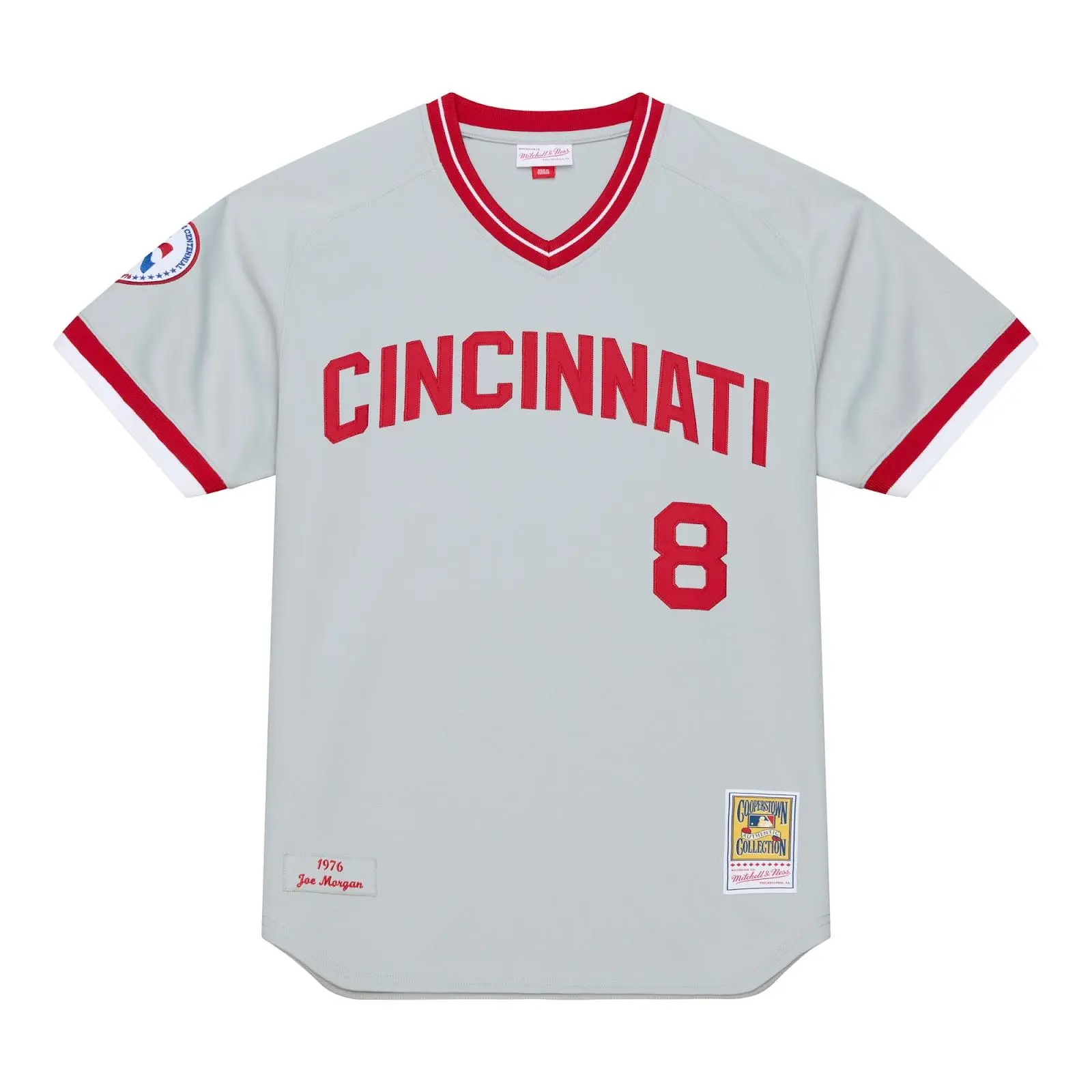 Joe Morgan Cincinnati Reds 1976 Gray Authentic Jersey MLB Throwback Baseball Cooperstown Fan Gear Mitchell & Ness