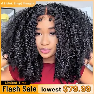 [New Arrival 7x6 Wig] MENGLLE 200%/250% Density 4C Baby Hair Kinky Curly 7x6 Pre Cut Lace Front Wig Wear and Go Glueless Human Hair Wigs Beginner Friendly#Summervibes