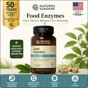 Nature's Sunshine Food Enzymes - Digestive Support, Gut Health - Digestive Enzyme Supplement for Digestive Health and Relief from Occasional Indigestion