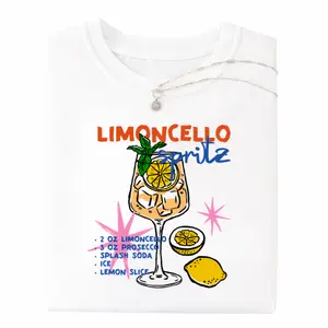 Relaxed Fit Casual Tee with Limoncello Spritz Summer Drink Graphic