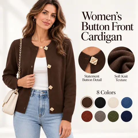 WIHOLL Lightweight Cardigan Sweaters for Women Y2k Fall Outfits 2026 Knitwear Knitting Tops