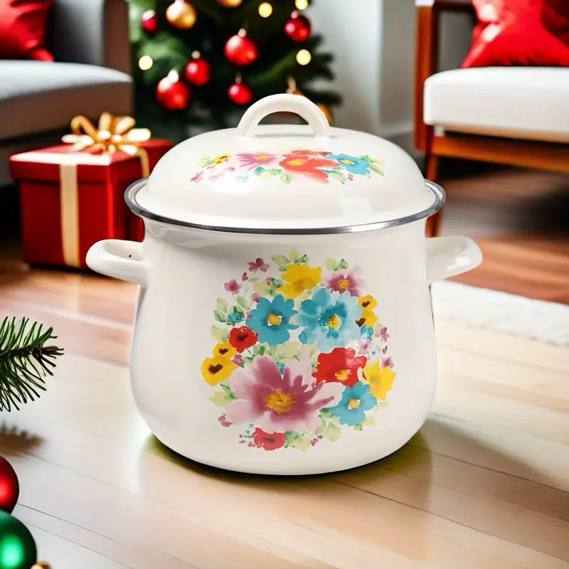 Large Capacity Enamel stock pot with lid, cooking pot,stew pot