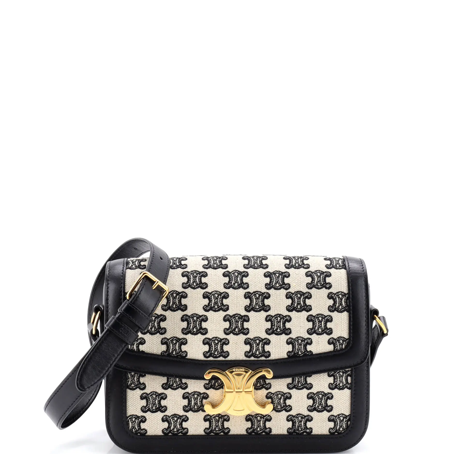 Pre-owned Celine Canvas Plain Shoulder Bags Triomphe Shoulder Bag Triomphe Canvas Medium by Rebag