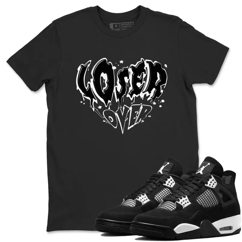 Unisex T-shirt to match Jordans 4 Retro White Thunder - Melting Loser Lover. 100% Cotton for Casual Wear. Comfortable Summer Unisex T-Shirt to match Jordan Sneaker. Streetwear Style. urban outfitters