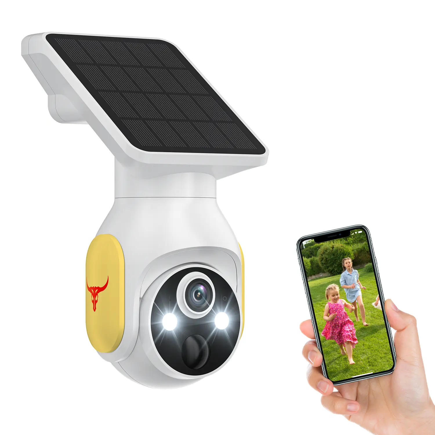 4G LTE Cellular Security Camera with Solar Panel, No WiFi, AI Motion Detection, 355° View Pan/Tilt, 2-Way Talk, 1080P Night Vision, SIM Card Included, Works with Verizon/AT&T/T-Mobile