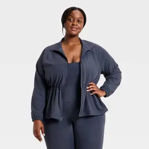 Women's Woven Peplum Jacket - All In Motion Dark Blue 2X