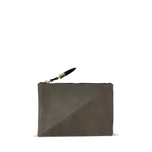 Taupe Distressed Glitter Small Pouch