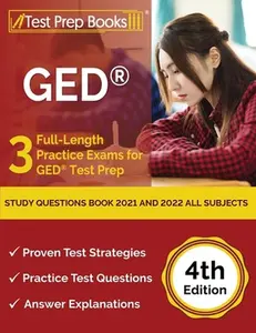 USED-GED Study Questions Book 2021 and 2022 All Subjects: 3 Full-Length Practice Exams for GED Test Prep [4th Edition] by Rueda, Joshua (Paperback)