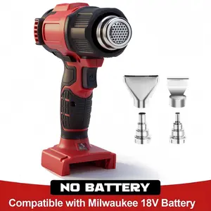 Cordless Heat Gun – 320W Variable Temp 122°F–1202°F with LCD Display, 4 Nozzles for Shrink Wrap & Crafts, Works with Milwaukee M18 Battery (No Battery)