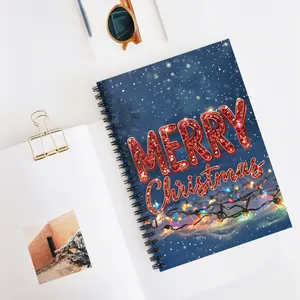 Christmas Spiral Notebook - Merry Christmas, Holiday Journal, Festive Writing Pad, Gift for Students, Seasonal Decor