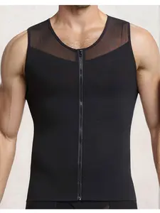 Men's Shapewear Vest, Sleeveless Breathable Mesh Fitness Top, Skin Tone, All Seasons Casual Wear, Sizes M-2xl