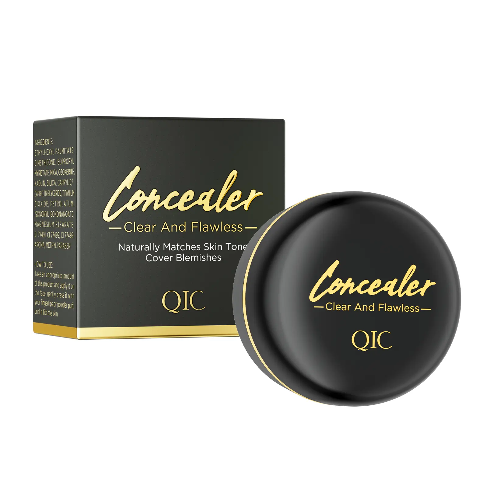 QIC Concealer Clear And Flawless Naturally Matches Skin Tone Cover Blemishes for Perfect Complexion QIC Concealer Clear And Flawless Naturally Matches Skin Tone Cover Blemishes for Perfect Complexion