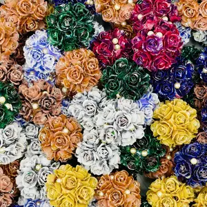 Bloom Box Ultimate Flower Bead Collection 20mm Velvety Roses Sparkling Rhinestone Blossoms & Pearl Accent Blooms for Crafting Beadable Pens Keychains Bracelets Necklaces Luminous Acrylic Resin Velvet