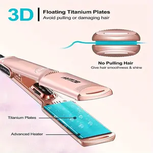Professional 1.5" Wide Plate Titanium Flat Iron Hair Straightener - Adjustable 250°F-450°F Temperature, Digital LCD Display, 3D Floating Plates for All Hair Types, Fast Heating, Anti-Scorch, and Travel-Friendly Design