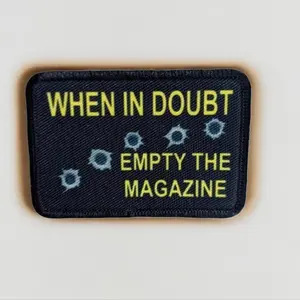 When in doubt empty magazine meme 2"x3" removable morale patch with hook and loop backing