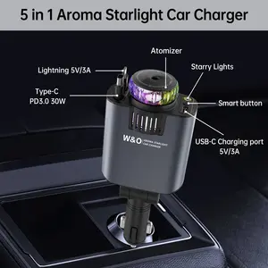 [Emergency Safety Essential] 4 in 1 Emergency Window-Breaker Car Charger | Fast USB-C Adapter with Lightning Cable | Compatible with iPhone 17/16/15 Pro Max Plus, Plus,iPad,Samsung S25,Smartphone Chargeable| Portable Charger| Retractable | Car Accessories