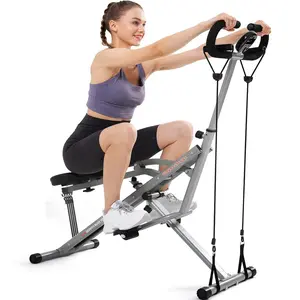Squat Machine for Glutes Workout With Adjustable Resistance Bands, Easy Setup & Foldable Exercise Equipment, Rowing Machine Glute & Leg Exercise Machine with 330lbs Weight Capacity