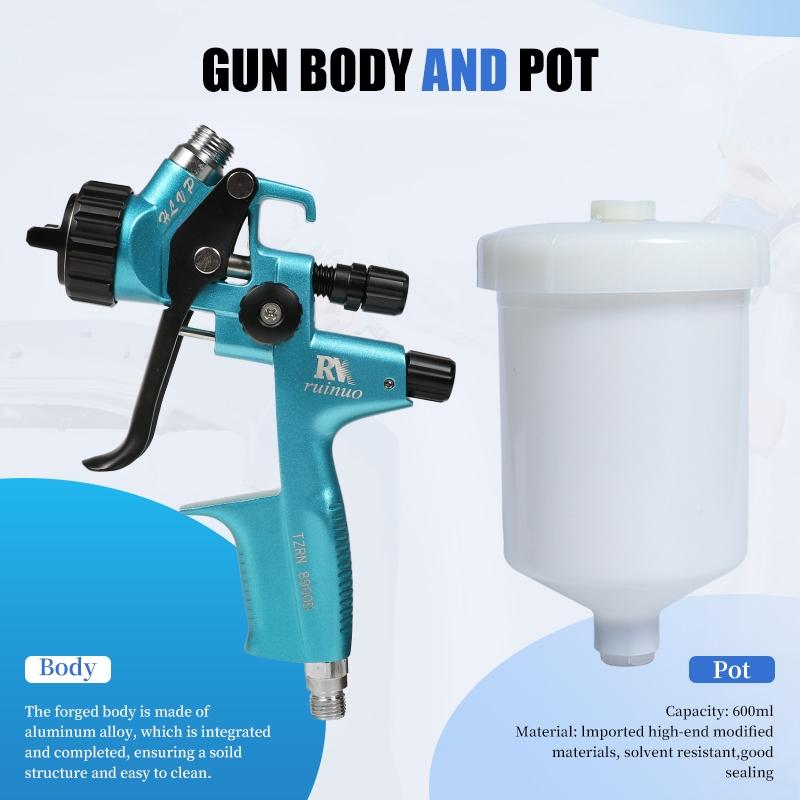 RN-8900B pneumatic spray gun lake blue upper pot car topcoat spray gun high atomization paint spray tool 1.3mm Paint Spraying Tool