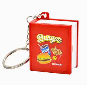 3D Pop-Up Burger Book Keychain One-Click Transformable Pocket Toy Perfect Small Gift Idea with Fun 3D Model Design