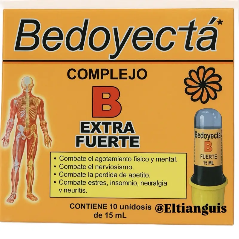 Bedoyecta Complex B B12 Antioxidant Dietary Supplement - 10 Single Doses of 15 mL for Healthcare and Edible Fitness - Vitamin
