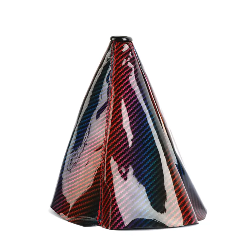 JDM Carbon Fiber Neo Chrome Shift Boot Stitch For Gear Cover MT/AT Shifter Shift Knob