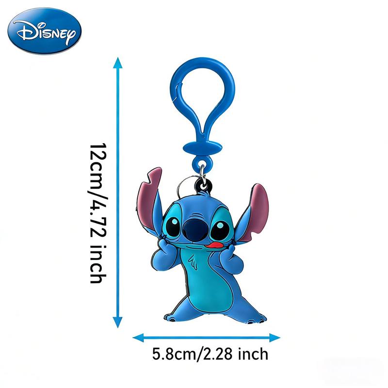 Disney Stitch PVC Keychain 1PC Official License Cute Animal Bag Clip Charms Anime Figure Collector Keyring Backpack Decor Durable PVC Soft Rubber Gift