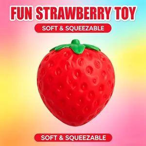 Super Popular Strawberry Squishies Toys, Realistic Fruit Squeeze Fidget Toy, Ultra Soft Slow Rebound Decompression Toy, Great Stress Relief Sensory Plaything, Hot Daily Leisure Toy, Perfect Gift Choice for Toys & Hobbies Collectors