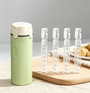 4-in-1 Compact Portable Plastic Cosmetic Travel Toiletry Dispenser Bottle with Easy-Press Pump, Shampoo & Lotion Storage Container for Trips, Wholesale Available Kitchenware Accessory