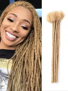 12 Inch Dreadlock Extension, 100% Human Hair Loc Extension, Can Be Dyed Bleached Curled Handmade Loc Extension for Men Women