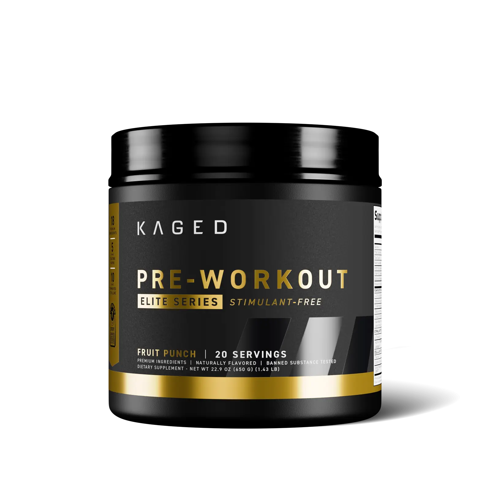Kaged Pre Workout Elite Powder | Stimulant Free | Caffeine, Creatine, Beta Alanine, L-Citrulline | 30 Servings