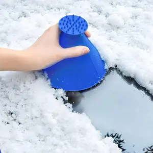 2 Pcs Car Windshield Ice Scraper, Magical Ice Scrapers for Car Windshield, Multifunctional Lightweight Snow Shovel, Round Magic Windscreen Ice Scraper, Snow Shovel Tool, Winter Snow Brush